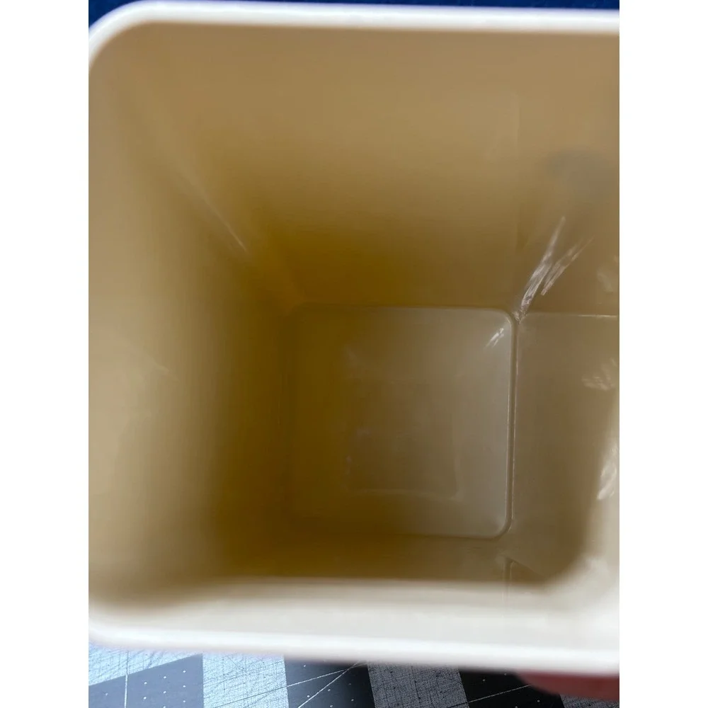 Tupperware Cracker Stayer Canister Cream Rectangle 1696 7 with Tray and Lid